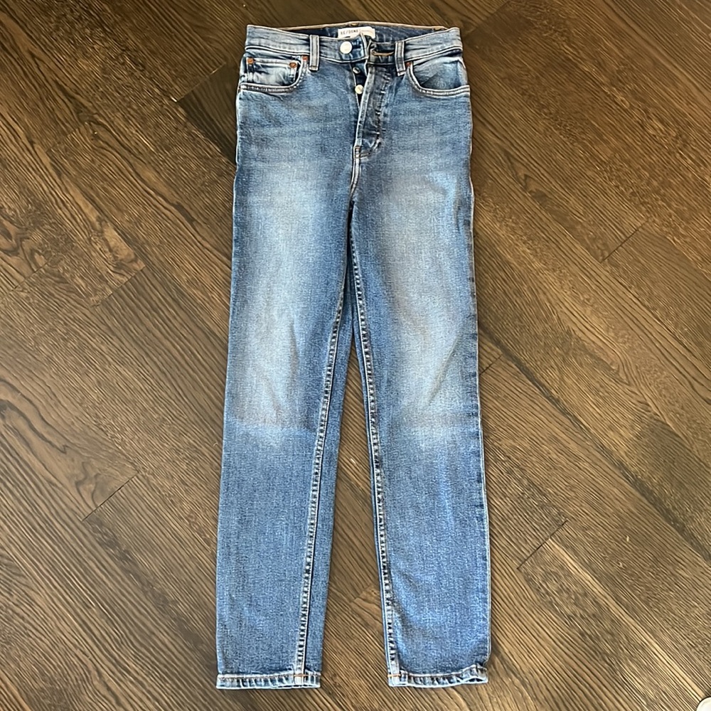 RE / DONE Originals Women’s Jeans ~ Ultra High Rose Crop, Size 24